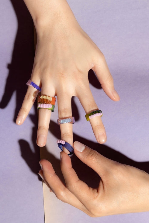 PINCHED RING NIGHT SHADE/AQUARIUS